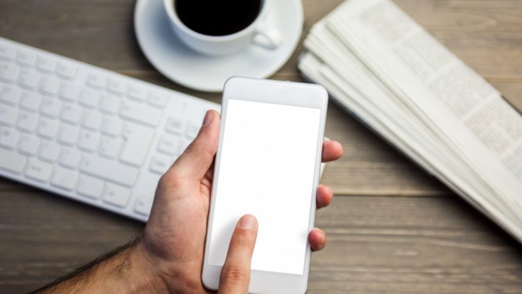 person holding a mobile device