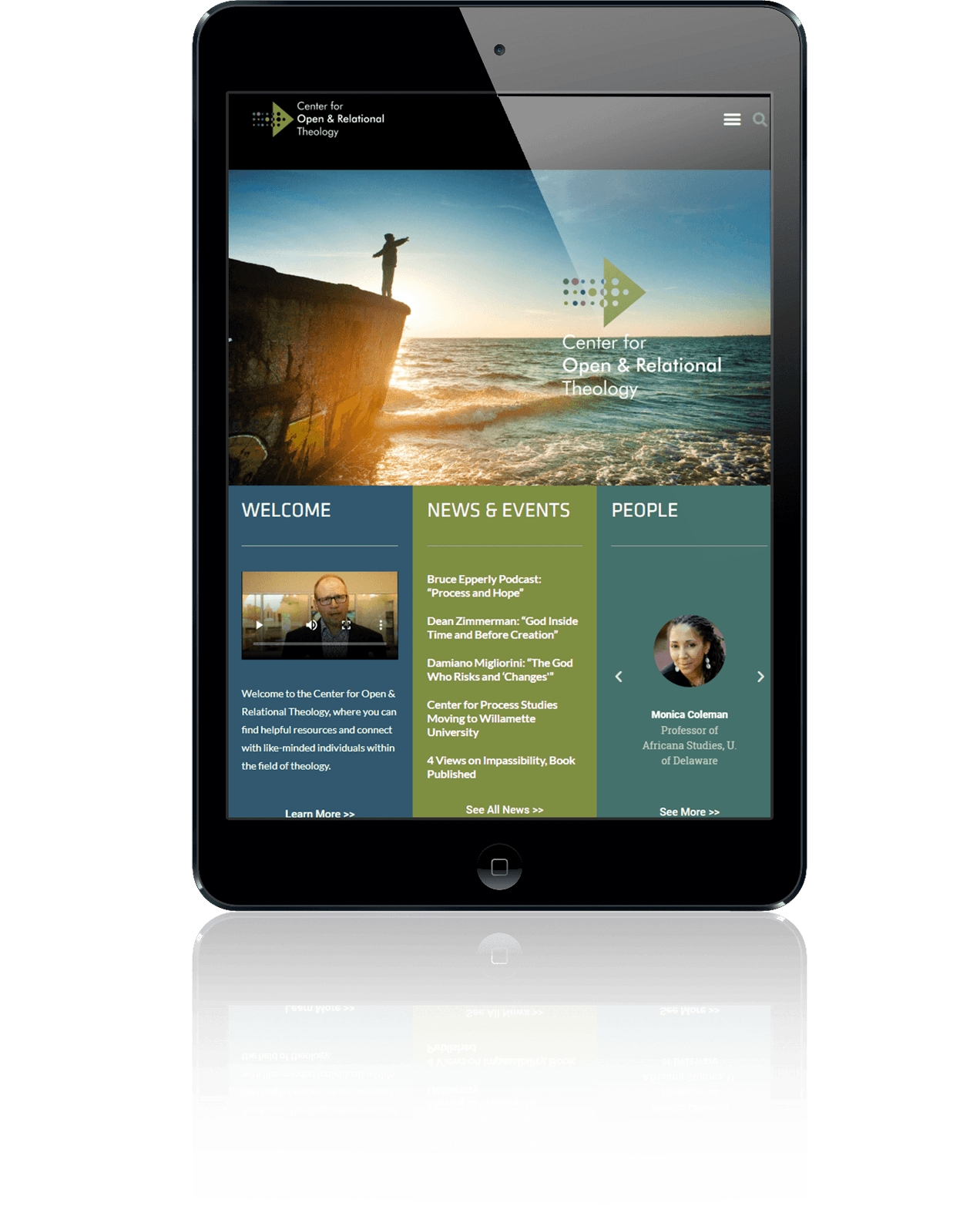 Tablet with Center for Open and Relational Theology Website